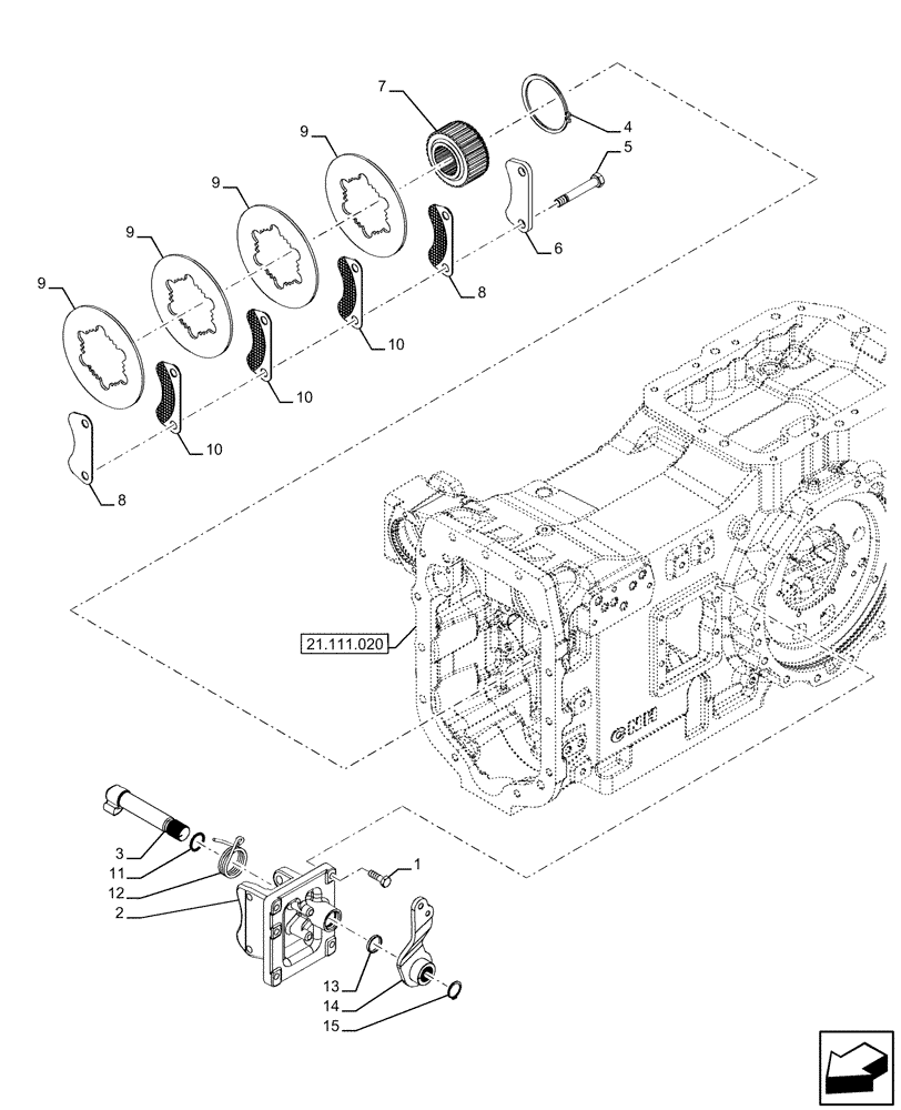 Схема запчастей Case IH FARMALL 110U - (33.110.040) - VAR - 393286 - PARKING BRAKE, DISC, EXTERNAL CONTROL (33) - BRAKES & CONTROLS