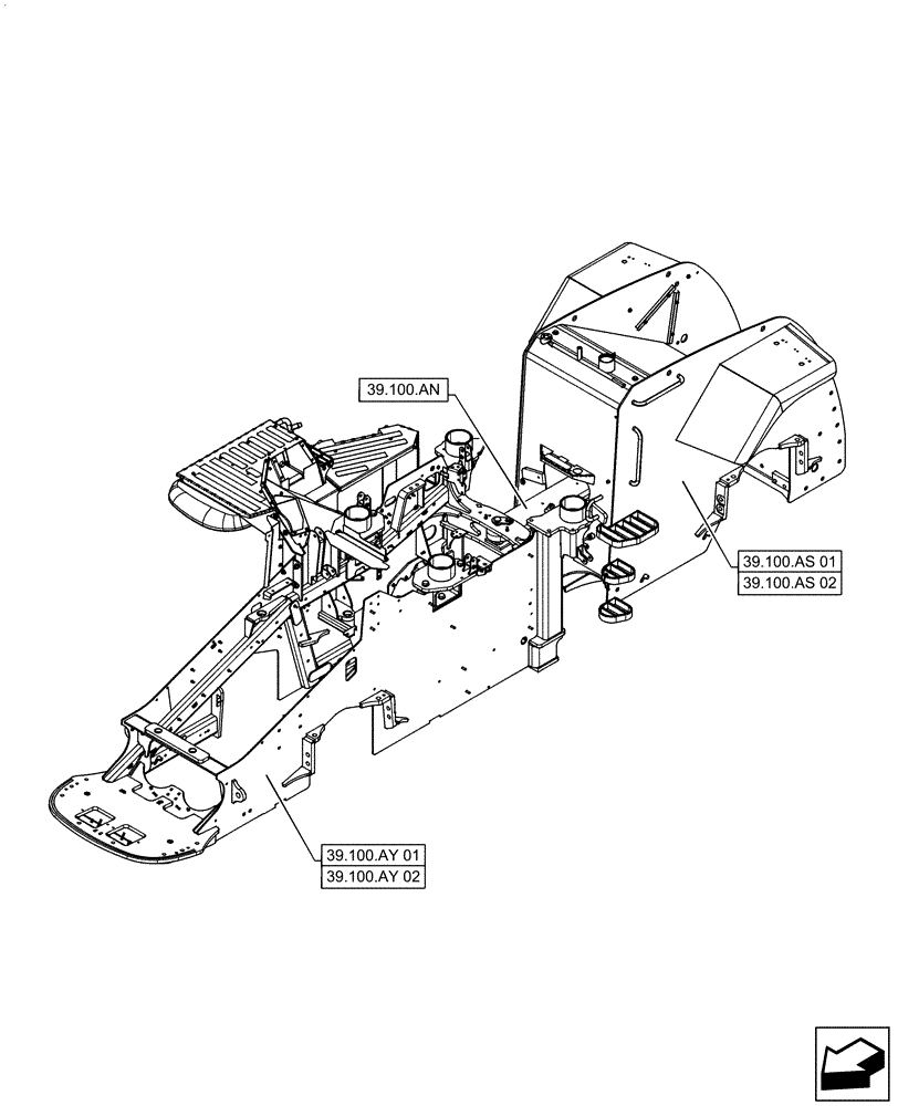 Схема запчастей Case IH QUADTRAC 470 - (00.000.39) - PICTORIAL INDEX - FRAMES AND BALLASTING (00) - GENERAL & PICTORIAL INDEX