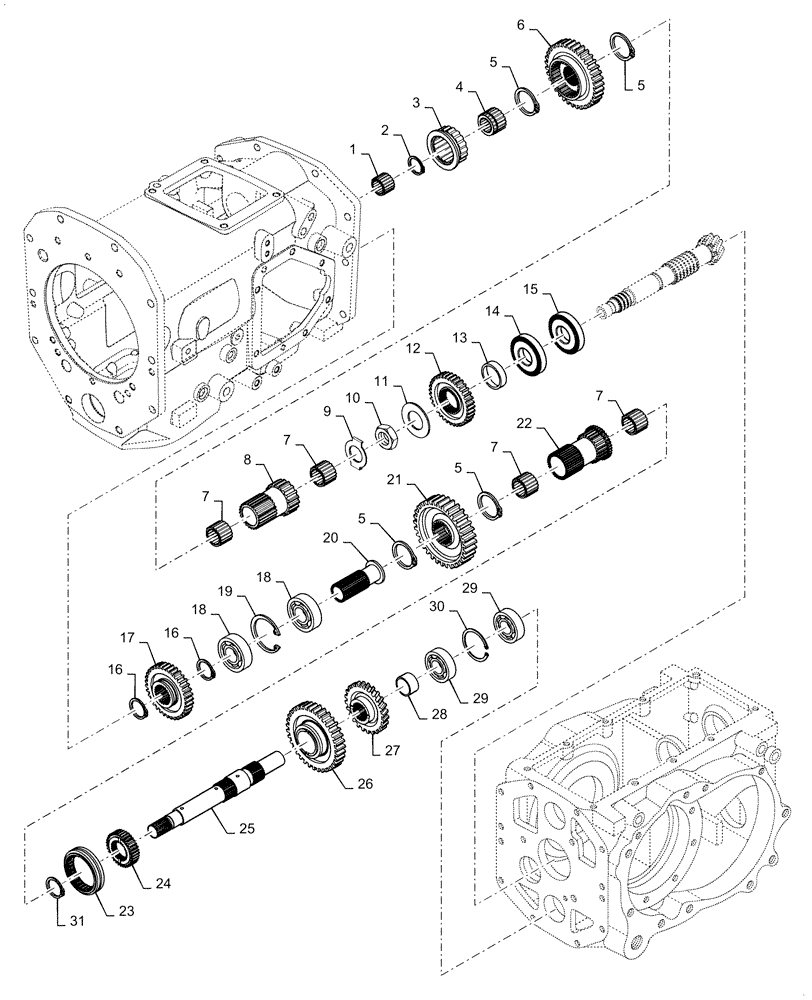 Схема запчастей Case IH FARMALL 55C - (21.140.050) - RANGE GEAR, SHAFT, MECHANICAL TRANSMISSION (21) - TRANSMISSION