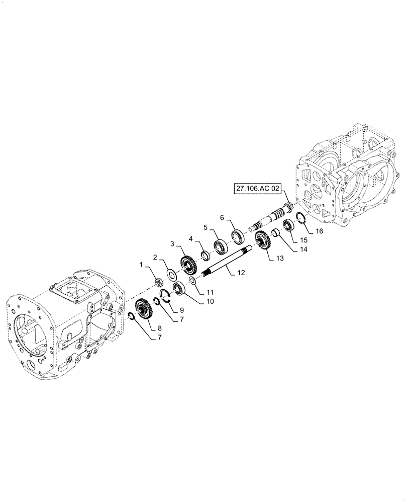 Схема запчастей Case IH FARMALL 50C - (21.140.AM[04]) - RANGE GEAR, SHAFT, HST, FARMALL 40C, 50C (21) - TRANSMISSION