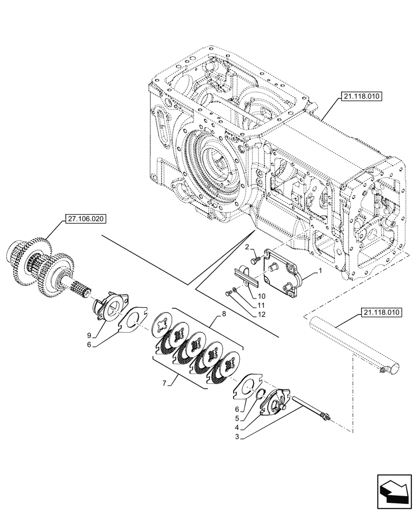 Схема запчастей Case IH FARMALL 90V - (33.120.010) - VAR - 743572 - TRANSMISSION, BRAKE, W/ TRAILER BRAKE VALVE (33) - BRAKES & CONTROLS