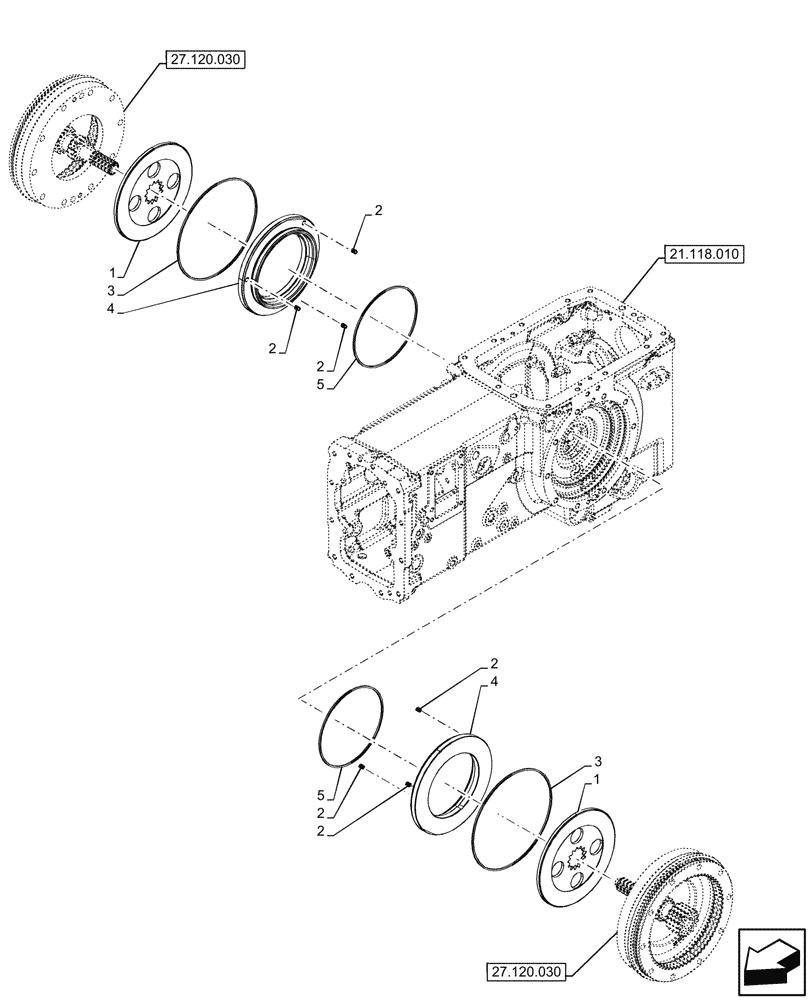 Схема запчастей Case IH FARMALL 80V - (33.202.050) - VAR - 743516, 743517, 743572 - BRAKE DISC (33) - BRAKES & CONTROLS