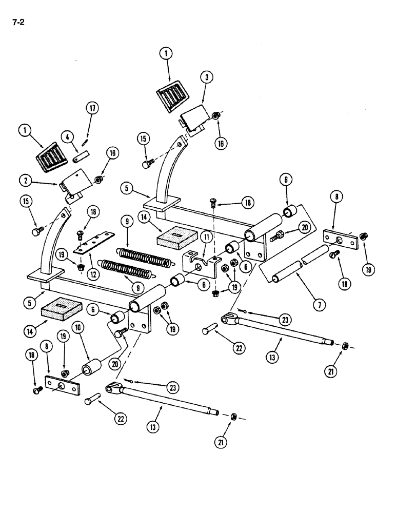 Схема запчастей Case IH 1620 - (7-002) - MASTER BRAKE PEDALS (5.1) - BRAKES