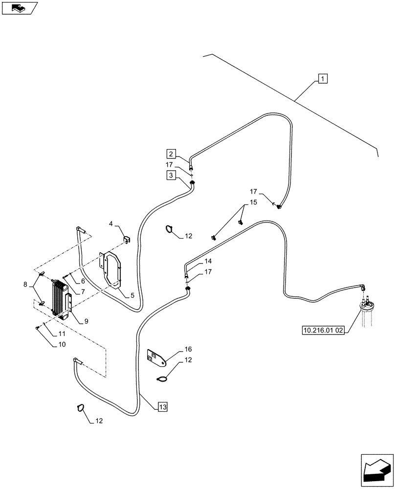 Схема запчастей Case IH PUMA 170 - (88.010.04) - DIA KIT - FUEL COOLER (88) - ACCESSORIES