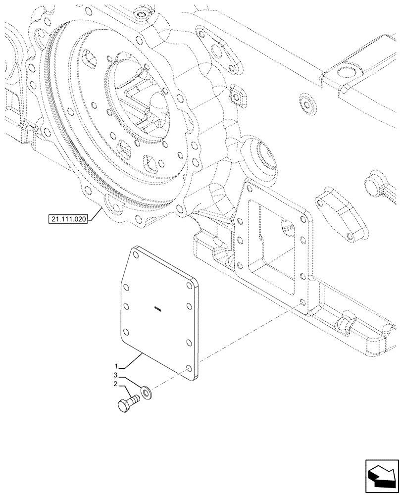 Схема запчастей Case IH FARMALL 120U - (33.110.030) - VAR - 393286 - PARKING BRAKE, W/O PARKING LOCK (33) - BRAKES & CONTROLS