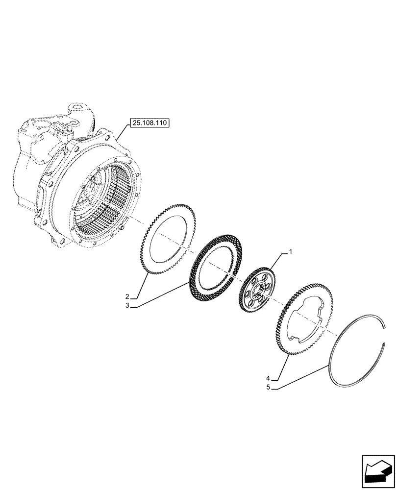 Схема запчастей Case IH FARMALL 120U - (33.204.020) - VAR - 758331 - 4WD FRONT AXLE, CLUTCH DISC (33) - BRAKES & CONTROLS