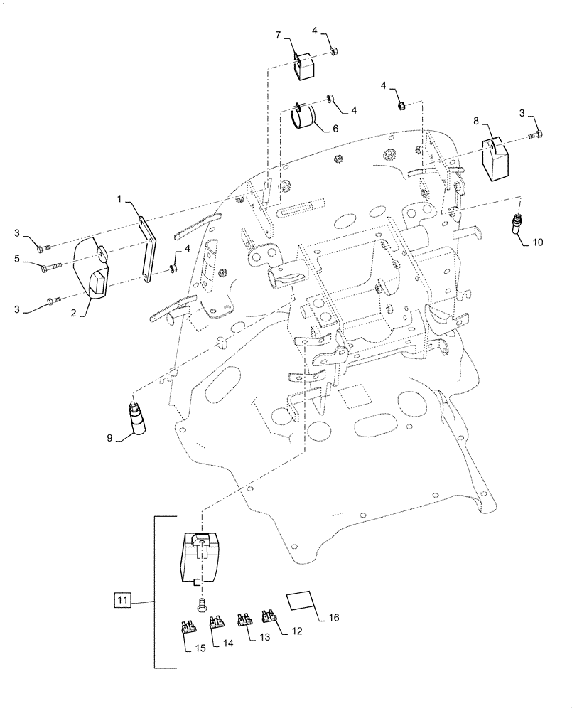 Схема запчастей Case IH FARMALL 40C - (55.100.DO[01]) - FUSE BOX, RELAY, FARMALL 40C, 50C (55) - ELECTRICAL SYSTEMS