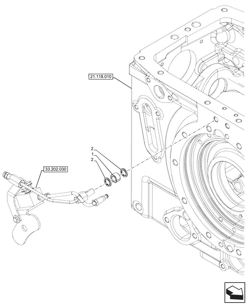 Схема запчастей Case IH FARMALL 100V - (33.202.060) - VAR - 743572 - BRAKE FLUID, LINE, JUNCTION, W/O TRAILER BRAKE VALVE (33) - BRAKES & CONTROLS