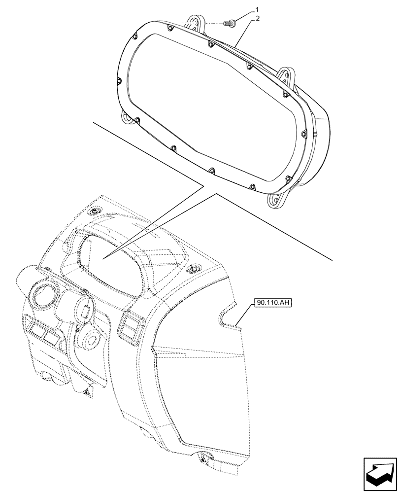 Схема запчастей Case IH FARMALL 110C - (55.408.CA[05]) - VAR - 743507 - INSTRUMENT CLUSTER, W/O CAB (55) - ELECTRICAL SYSTEMS