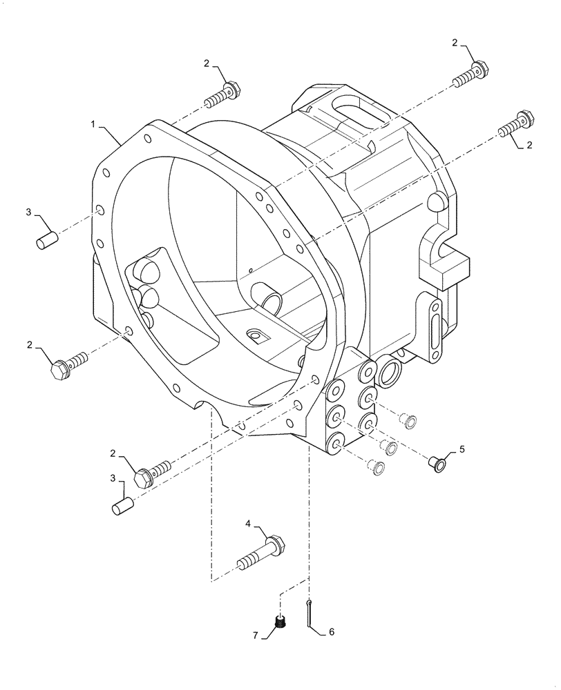 Схема запчастей Case IH FARMALL 50C - (21.110.AB[04]) - CLUTCH HOUSING, HST, FARMALL 40C, 50C (21) - TRANSMISSION