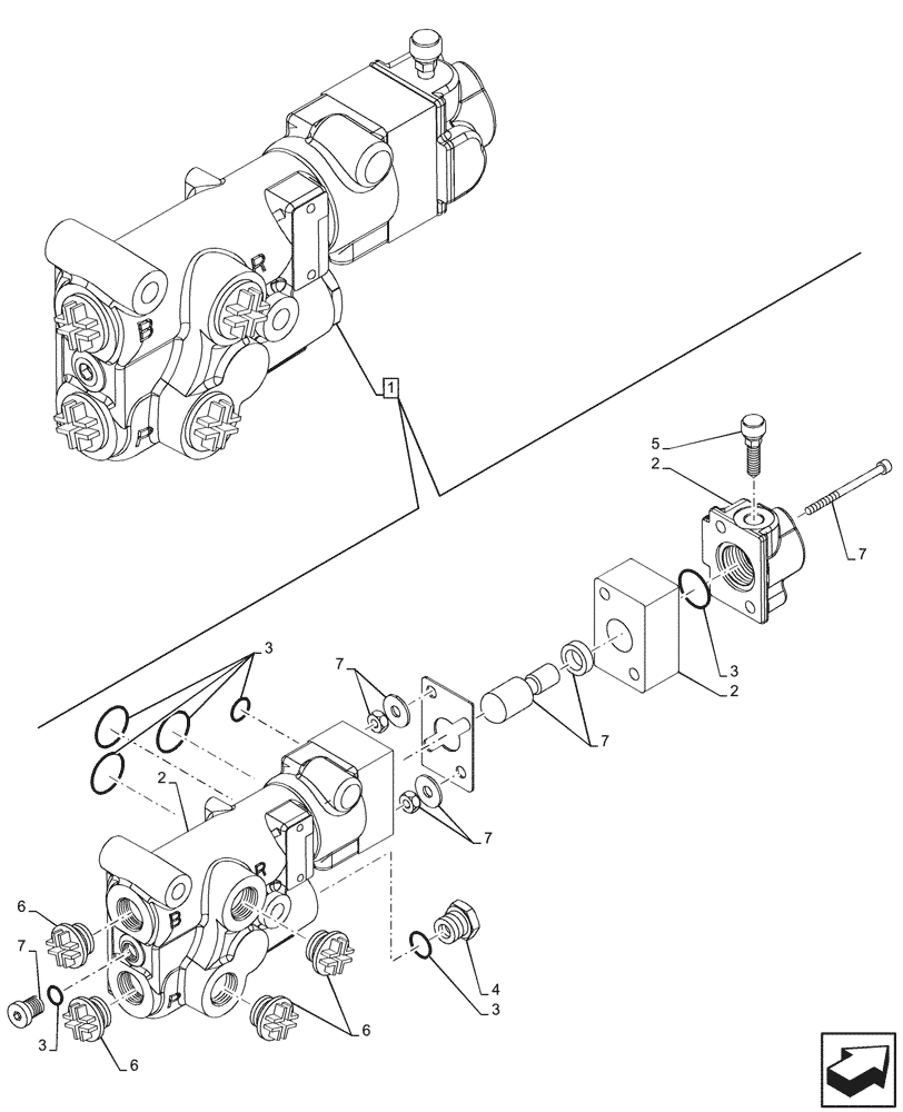 Схема запчастей Case IH FARMALL 110N - (33.220.020) - VAR - 743516, 743517 - TRAILER BRAKE VALVE, COMPONENTS (33) - BRAKES & CONTROLS