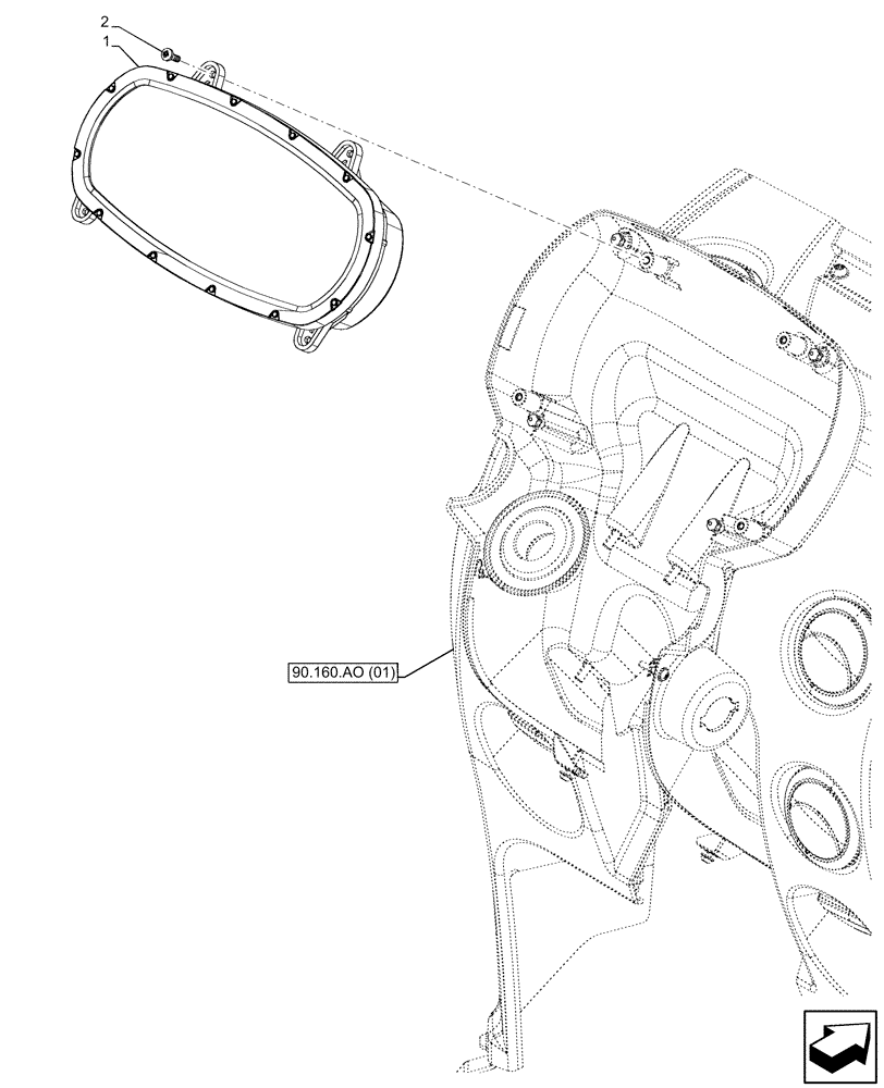 Схема запчастей Case IH FARMALL 110C - (55.408.CA[06]) - VAR - 743507 - INSTRUMENT CLUSTER, CAB (55) - ELECTRICAL SYSTEMS