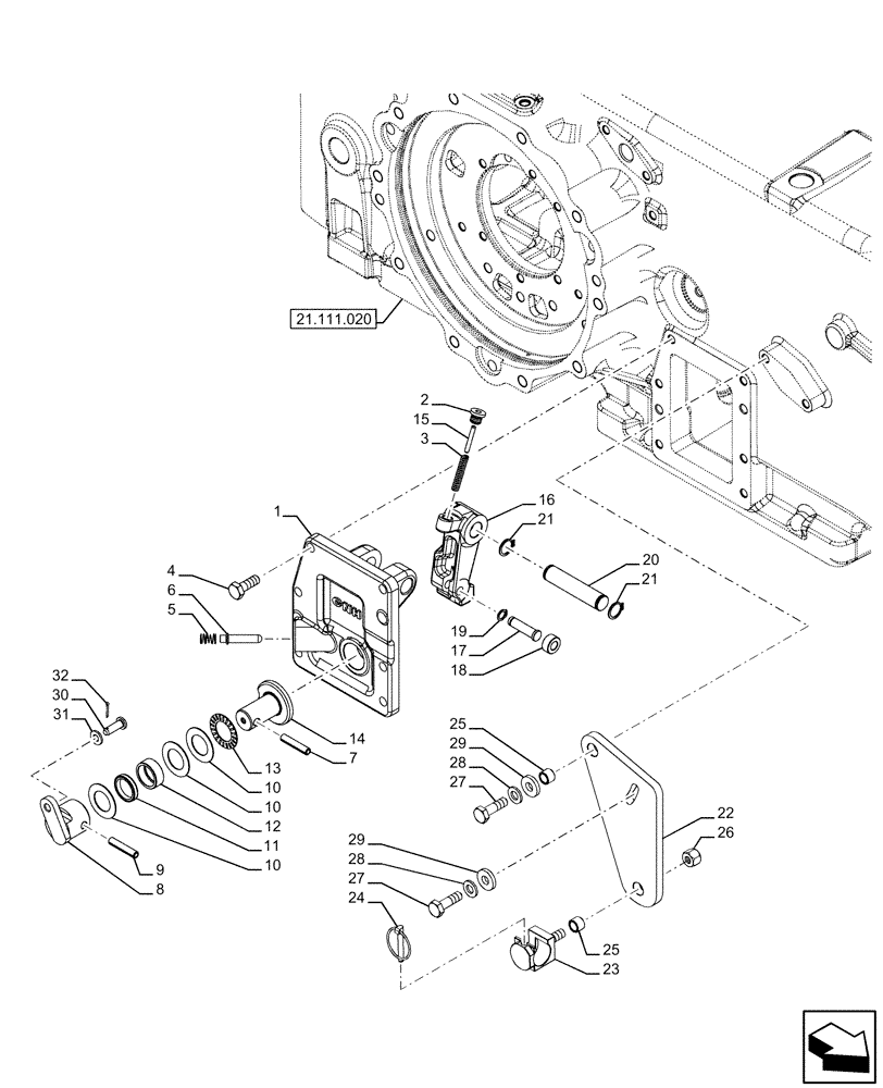 Схема запчастей Case IH FARMALL 120U - (33.110.050) - VAR - 331286 - PARKING BRAKE, PARKING LOCK (33) - BRAKES & CONTROLS