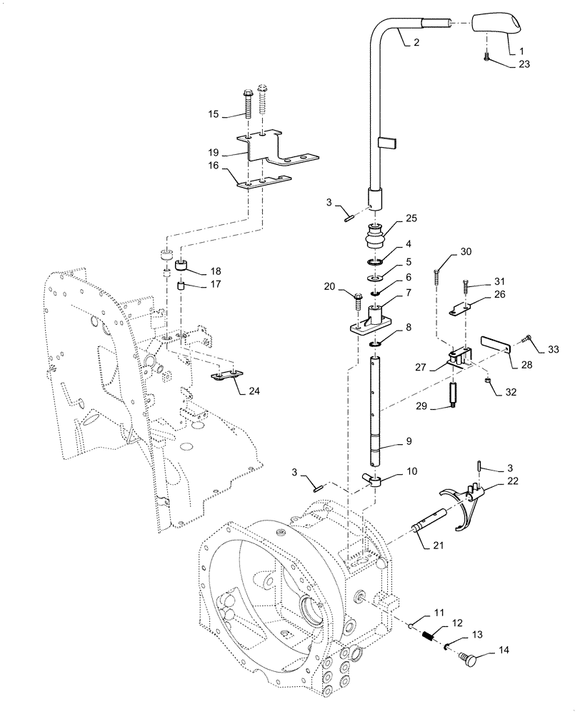 Схема запчастей Case IH FARMALL 50C - (21.130.BC[03]) - SHIFTING UNIT, FORWARD/REVERSE LEVER, FARMALL 40C, 50C (21) - TRANSMISSION