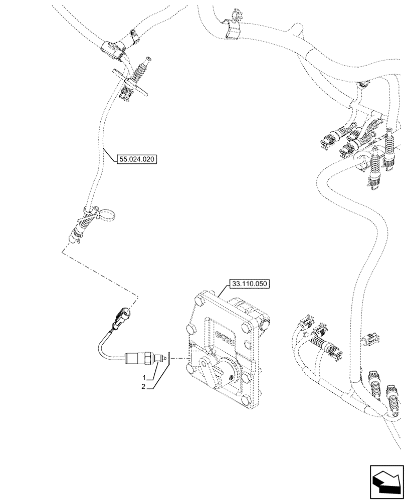 Схема запчастей Case IH FARMALL 120U - (55.519.020) - VAR - 331286 - BRAKE, CONTROL, SWITCH (55) - ELECTRICAL SYSTEMS