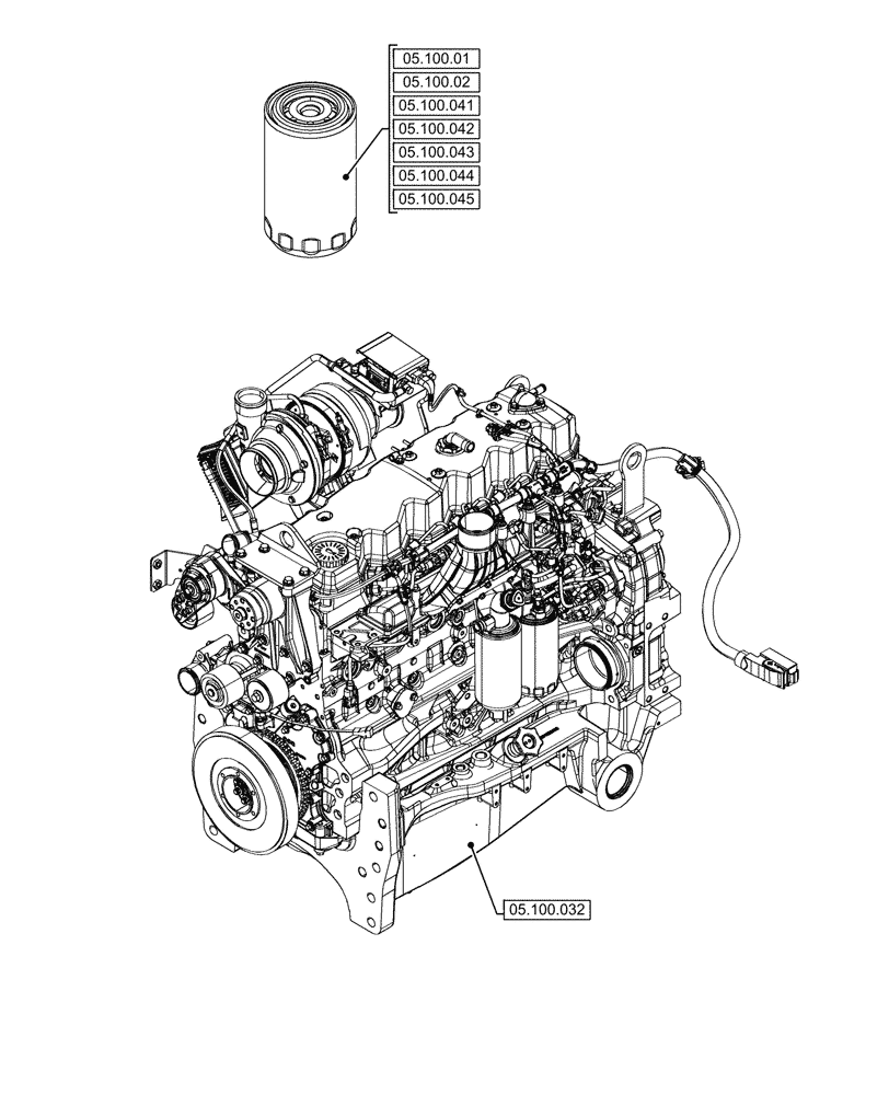 Схема запчастей Case IH OPTUM 270 CVT - (00.000.05) - PICTORIAL INDEX - SERVICE & MAINTENANCE (00) - GENERAL & PICTORIAL INDEX