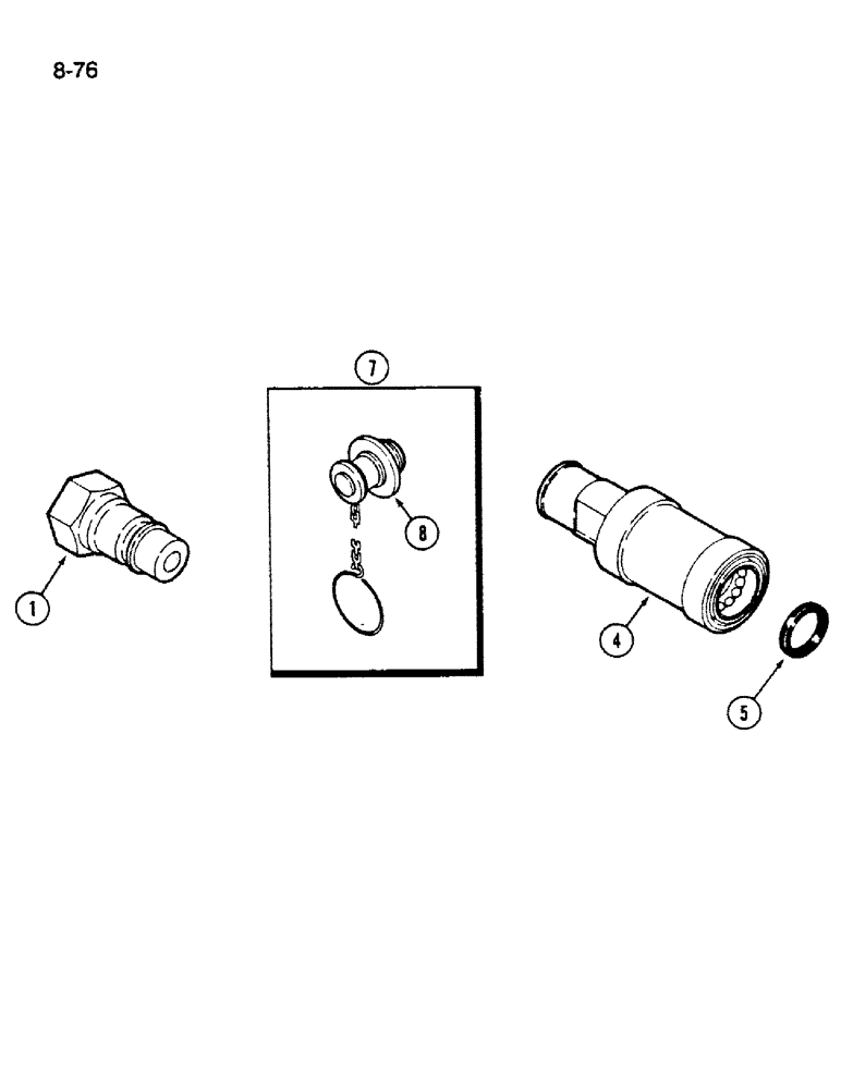 Схема запчастей Case IH 1620 - (8-076) - SELF-SEALING COUPLINGS (07) - HYDRAULICS