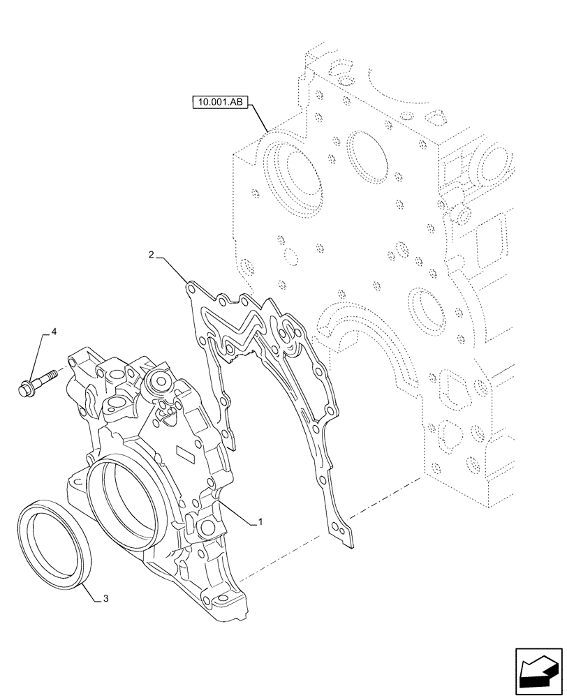 Схема запчастей Case IH F4DE9684L J113 - (10.304.AC) - OIL PUMP (10) - ENGINE