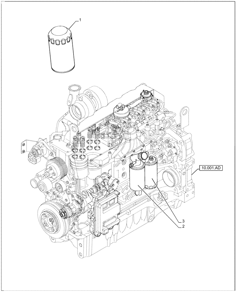 Схема запчастей Case IH F4DE9684L J113 - (05.100.03[01]) - FILTERS (05) - SERVICE & MAINTENANCE