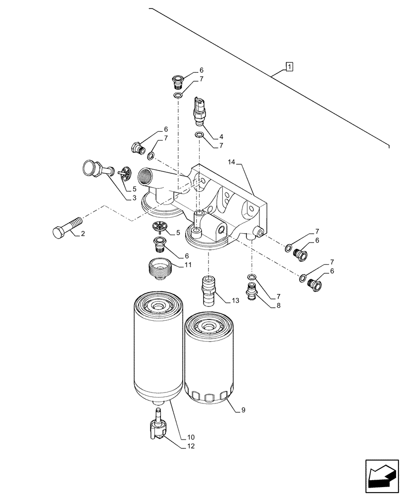 Схема запчастей Case IH F4DE9684L J113 - (10.218.AD) - FUEL FILTER (10) - ENGINE