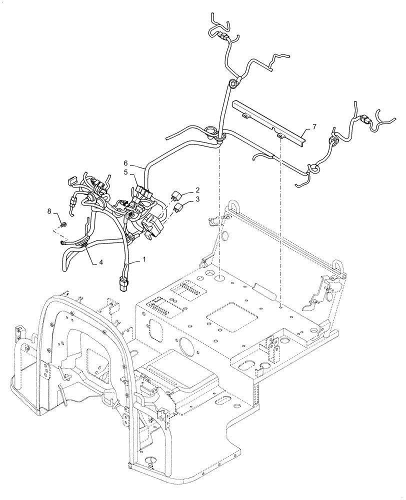 Схема запчастей Case IH FARMALL 50C - (55.015.AB) - ENGINE WIRE HARNESS (55) - ELECTRICAL SYSTEMS