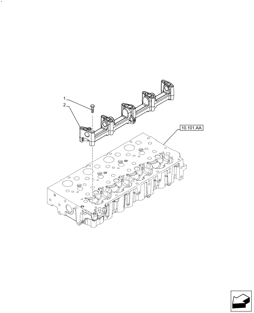Схема запчастей Case IH F5HFL463A F012 - (10.106.AQ) - ROCKER, SUPPORT (10) - ENGINE