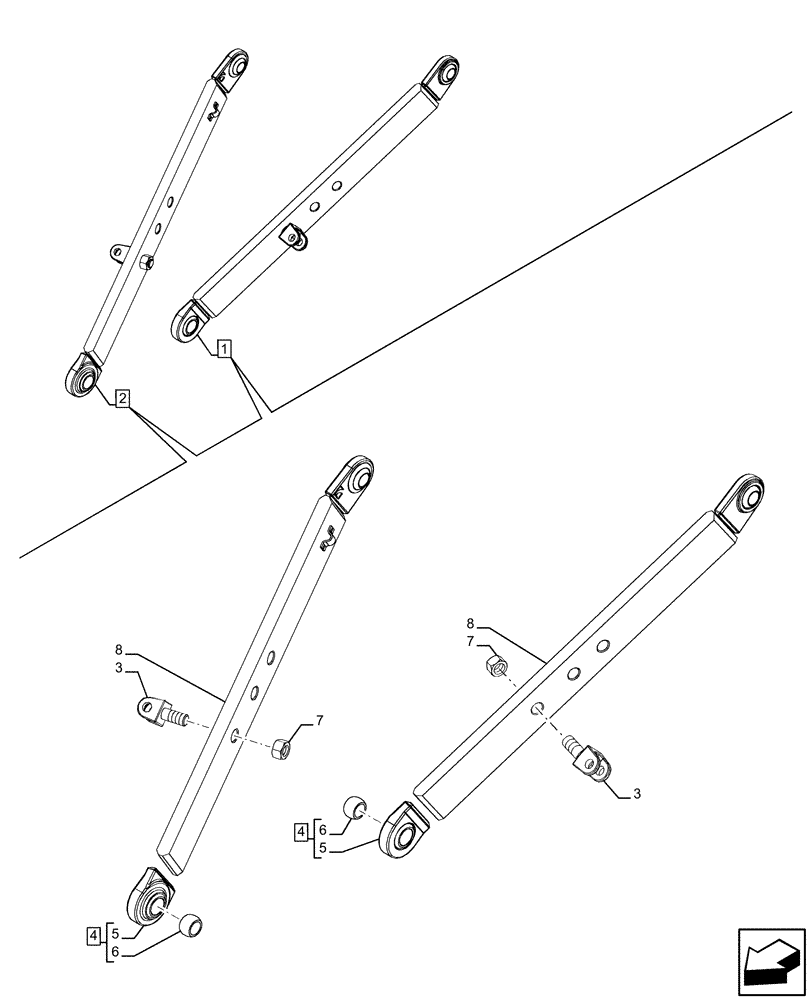 Схема запчастей Case IH FARMALL 120U - (37.120.080) - VAR - 392953 - 3 POINT HITCH, REAR, LOWER LINK, COMPONENTS (37) - HITCHES, DRAWBARS & IMPLEMENT COUPLINGS