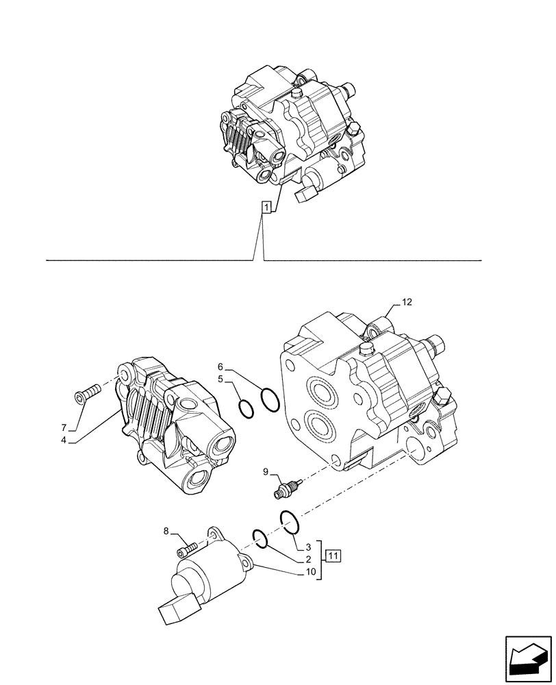 Схема запчастей Case IH F4DE9684L J113 - (10.218.AQ) - INJECTION PUMP - COMPONENTS (10) - ENGINE