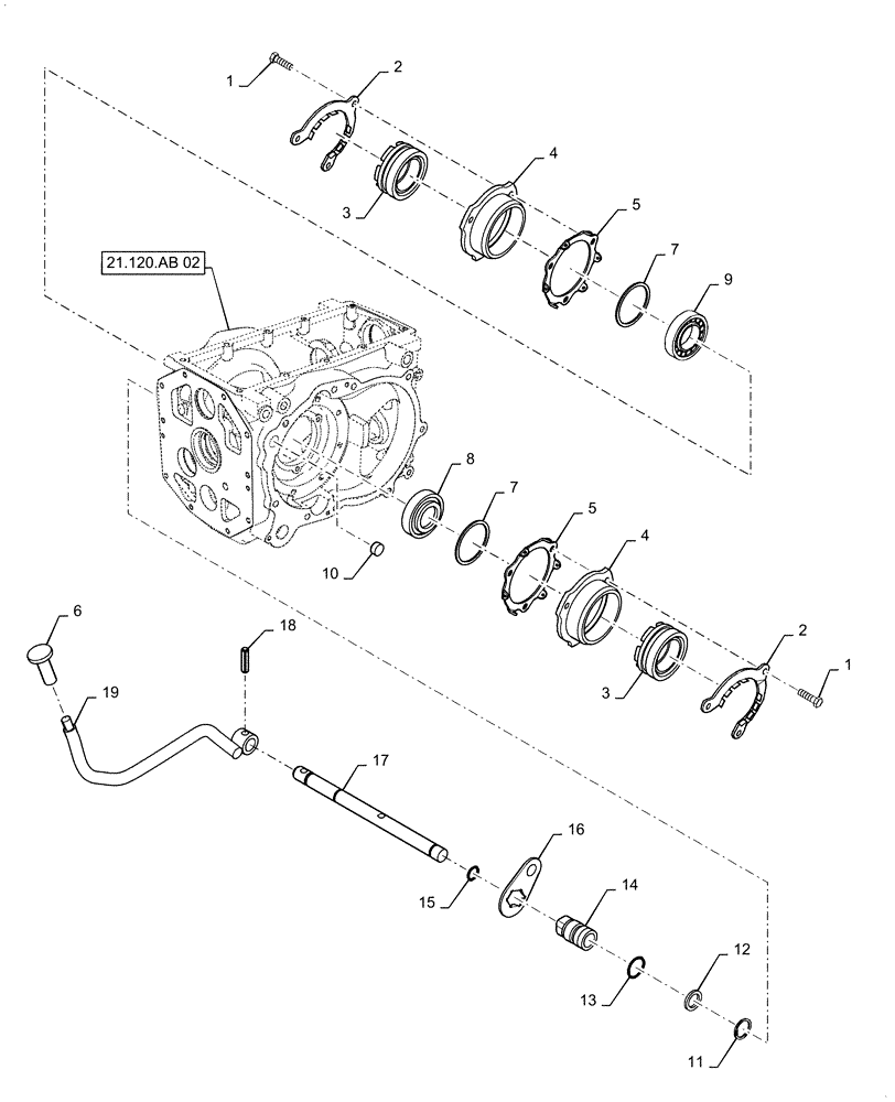 Схема запчастей Case IH FARMALL 50C - (27.106.AK[04]) - DIFFERENTIAL LOCK, MECH, FARMALL 40C, 50C (27) - REAR AXLE SYSTEM