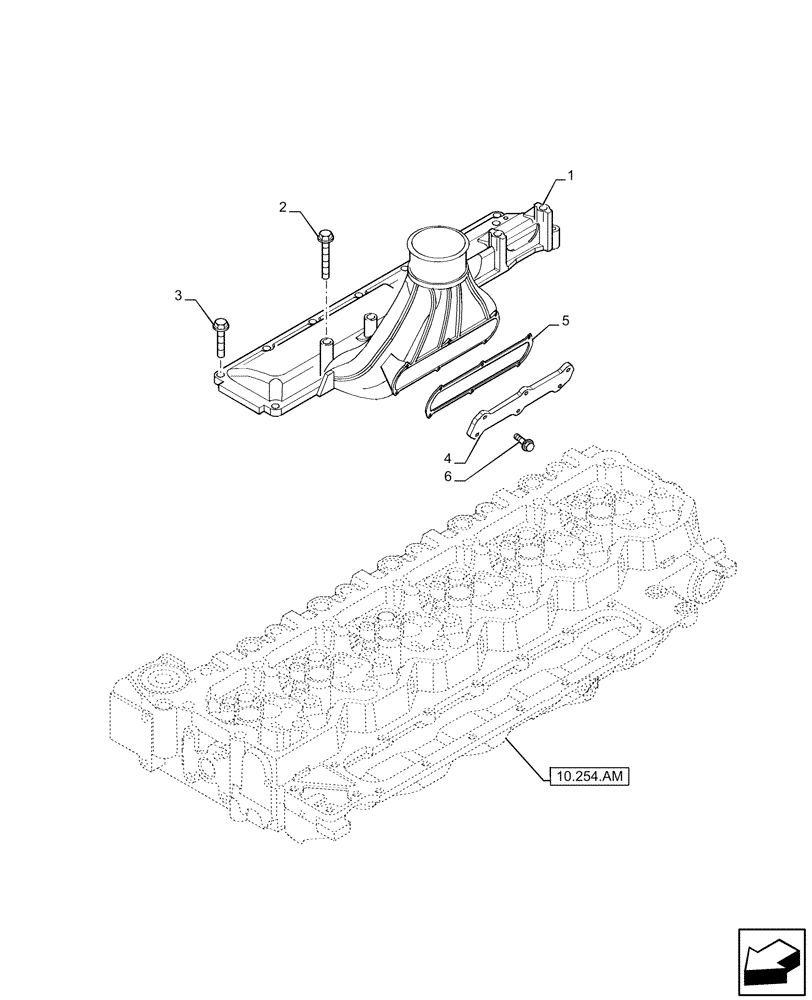 Схема запчастей Case IH F4DE9684L J112 - (10.254.AM) - INTAKE MANIFOLD (10) - ENGINE