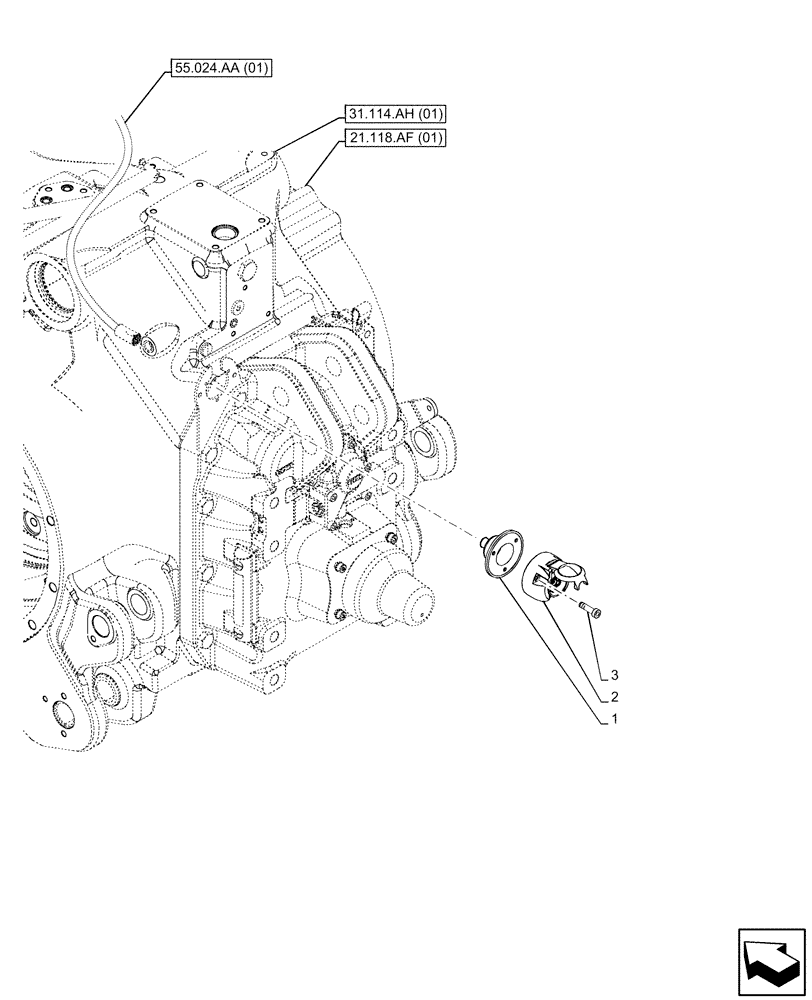 Схема запчастей Case IH PUMA 150 CVT - (55.510.BM[01]) - POWER SOCKET (ISO MARKET PACKAGE) (55) - ELECTRICAL SYSTEMS