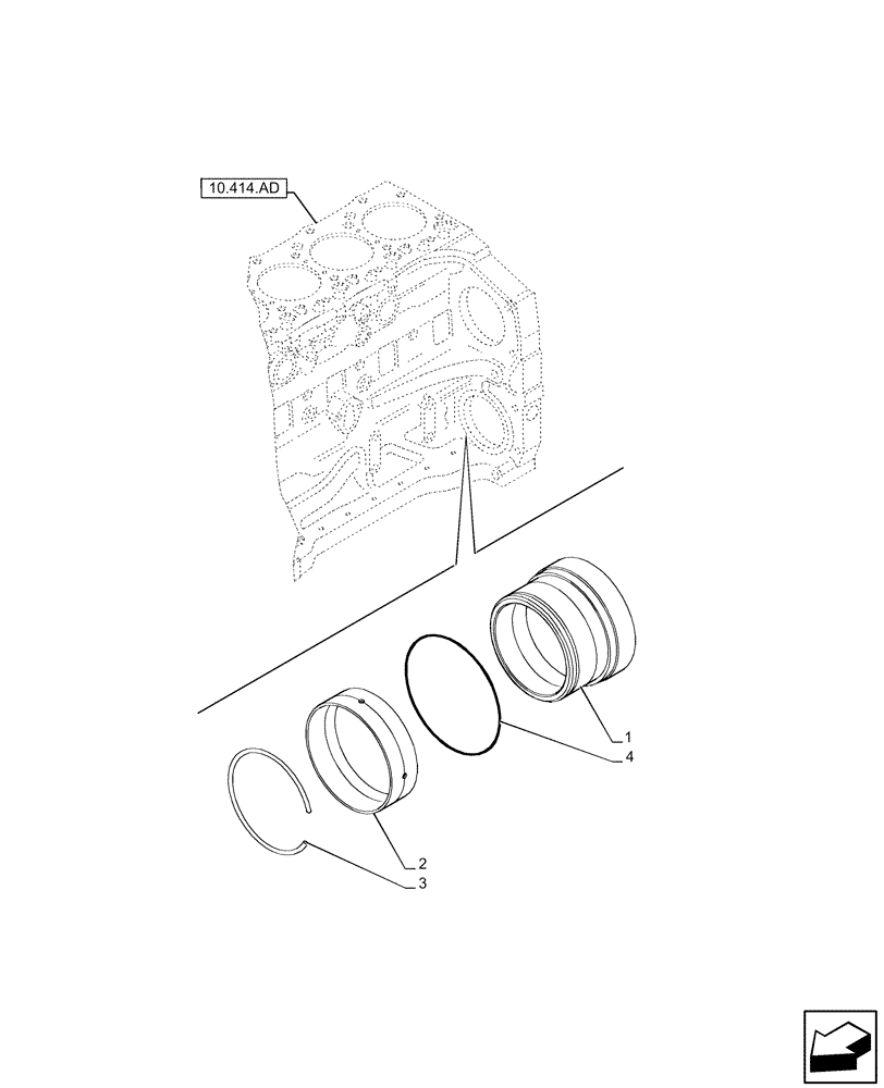 Схема запчастей Case IH F4DE9684L J113 - (10.414.AD) - POWER TAKE OFF (10) - ENGINE