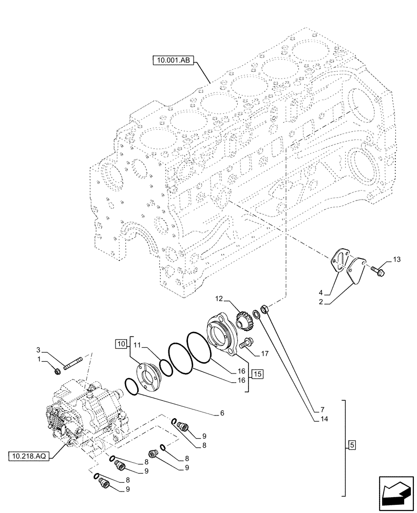 Схема запчастей Case IH F4DE9684L J113 - (10.114.AB) - INJECTION PUMP (10) - ENGINE