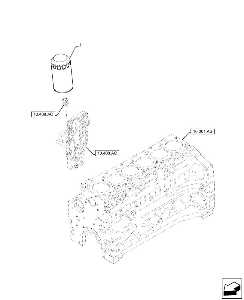 Схема запчастей Case IH F4DE9684L J112 - (10.304.AE) - OIL FILTER (10) - ENGINE