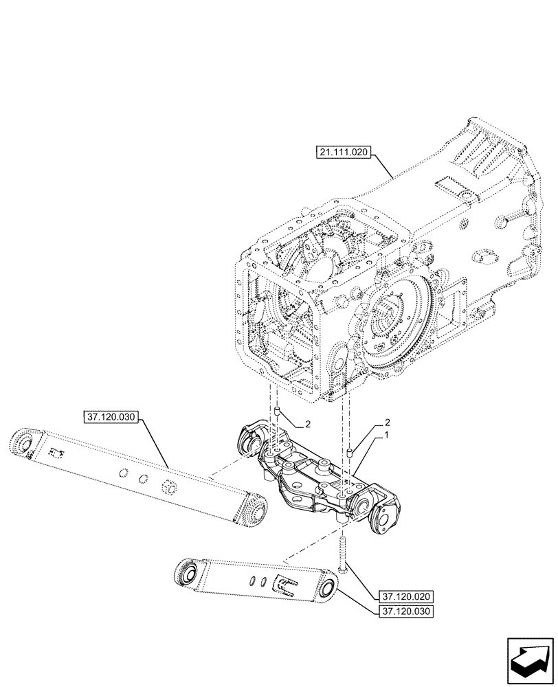 Схема запчастей Case IH FARMALL 110U - (37.120.010) - VAR - 390435, 392953, 758324, 758325, 758326 - 3 POINT HITCH, REAR, SUPPORT (37) - HITCHES, DRAWBARS & IMPLEMENT COUPLINGS