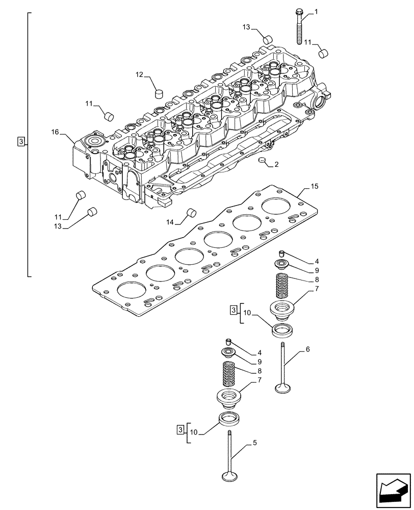 Схема запчастей Case IH F4DE9684L J113 - (10.101.AA) - CYLINDER HEAD (10) - ENGINE