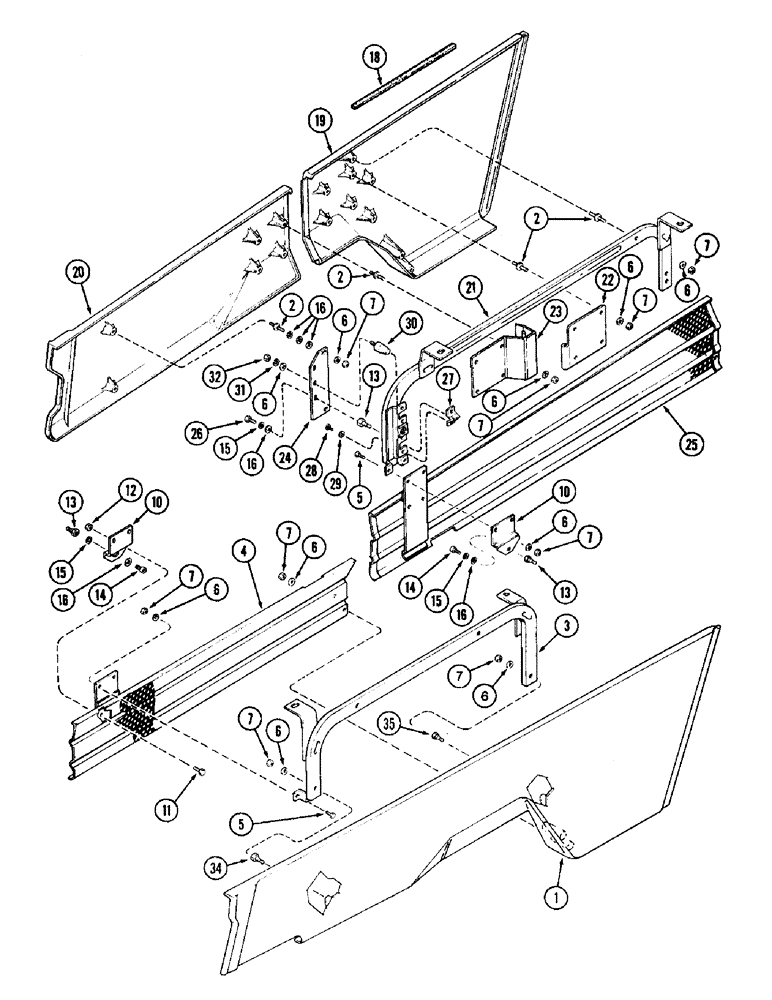 Схема запчастей Case IH 8920 - (9-024) - HOOD LOWER SIDE PANELS, AND SCREENS (09) - CHASSIS/ATTACHMENTS