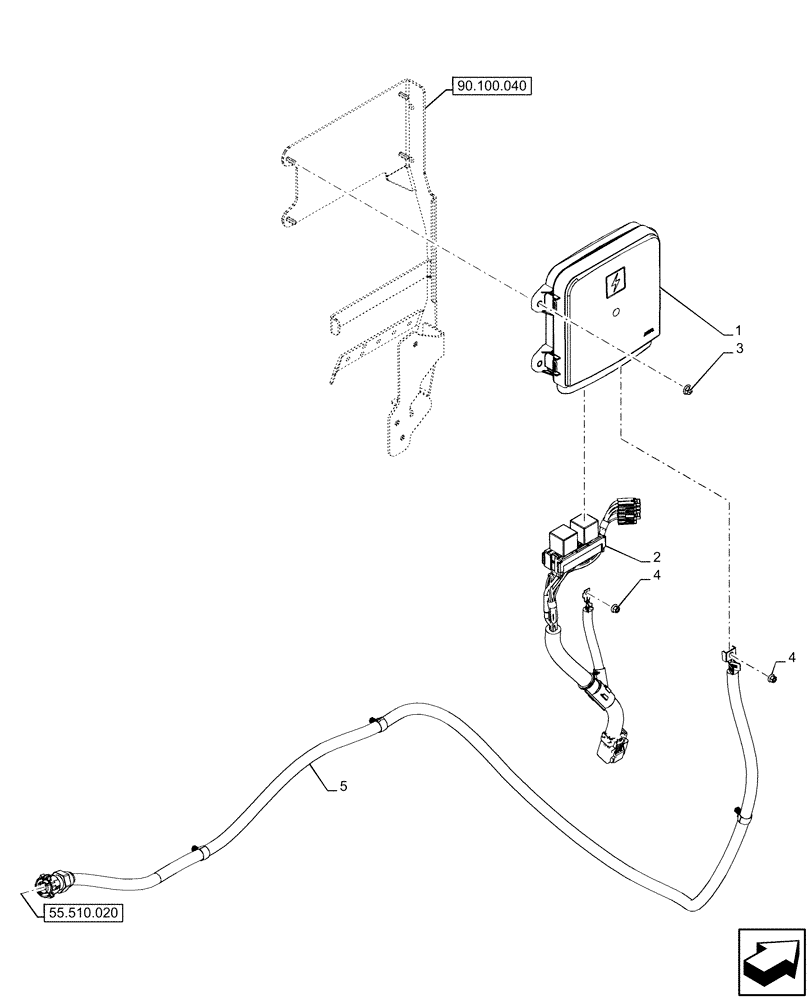 Схема запчастей Case IH FARMALL 120U - (55.640.060) - VAR - 334773, 391263 - FUSE BOX (55) - ELECTRICAL SYSTEMS