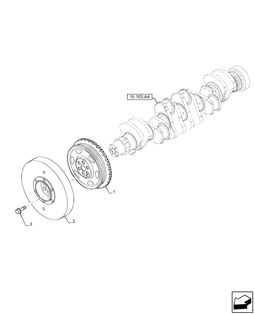 Схема запчастей Case IH F4DE9684L J113 - (10.103.AG) - PULLEY CRANKSHAFT (10) - ENGINE