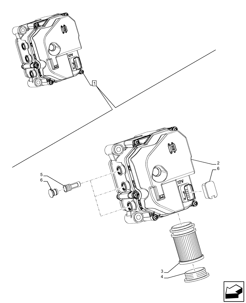 Схема запчастей Case IH FARMALL 110U - (55.988.080) - VAR - 334773, 391263 - DEF/ADBLUE™, MODULE, COMPONENTS (55) - ELECTRICAL SYSTEMS