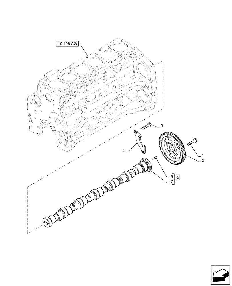 Схема запчастей Case IH F4DE9684L J113 - (10.106.AG) - CAMSHAFT - TIMING CONTROL (10) - ENGINE