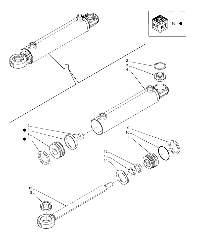 Схема запчастей Case IH PUMA 200 CVT - (41.216.AN[07]) - VAR. 337416 - FRONT AXLE, STEERING CYLINDER, COMPONENTS (41) - STEERING