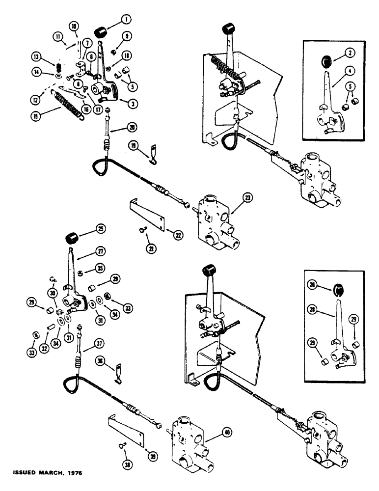 Схема запчастей Case IH 1175 - (142) - P.T.O. CONTROL LINKAGE (06) - POWER TRAIN