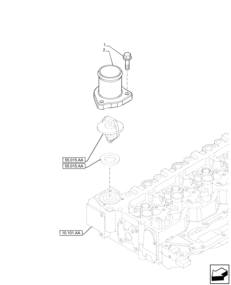 Схема запчастей Case IH F4DE9684L J112 - (10.400.BC) - THERMOSTAT ENGINE COOLING SYSTEM (10) - ENGINE