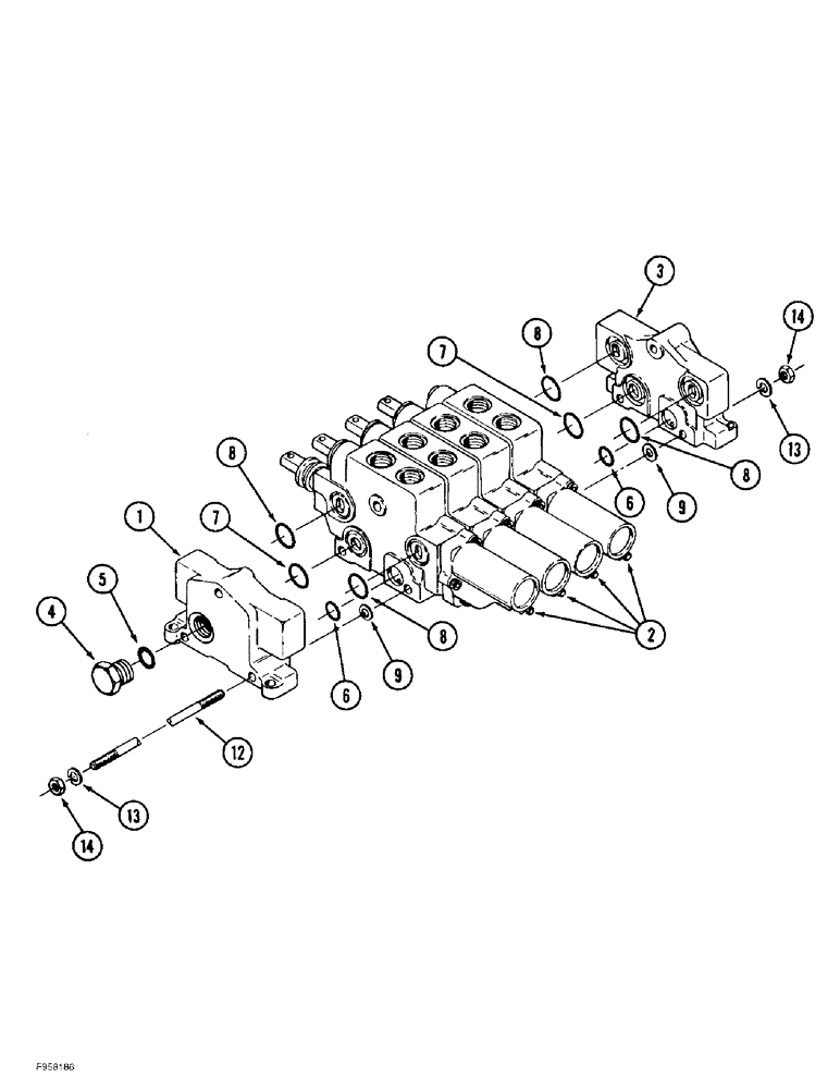 Схема запчастей Case IH 9380 QUADTRAC - (8-034) - HYDRAULIC REMOTE VALVE ASSEMBLY, WITHOUT LOAD LOCKS (08) - HYDRAULICS