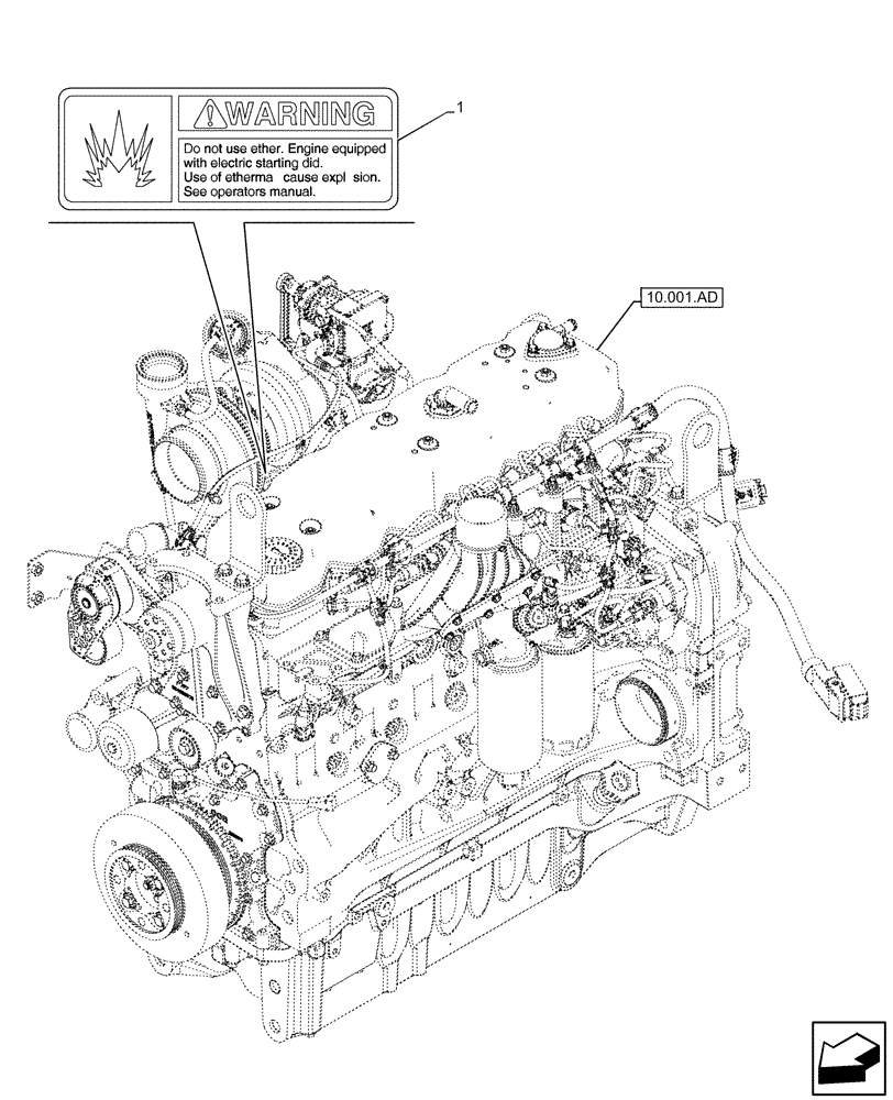 Схема запчастей Case IH PUMA 150 - (90.108.AC[15]) - VAR - 758250 - WARNING DECAL, NA (90) - PLATFORM, CAB, BODYWORK AND DECALS