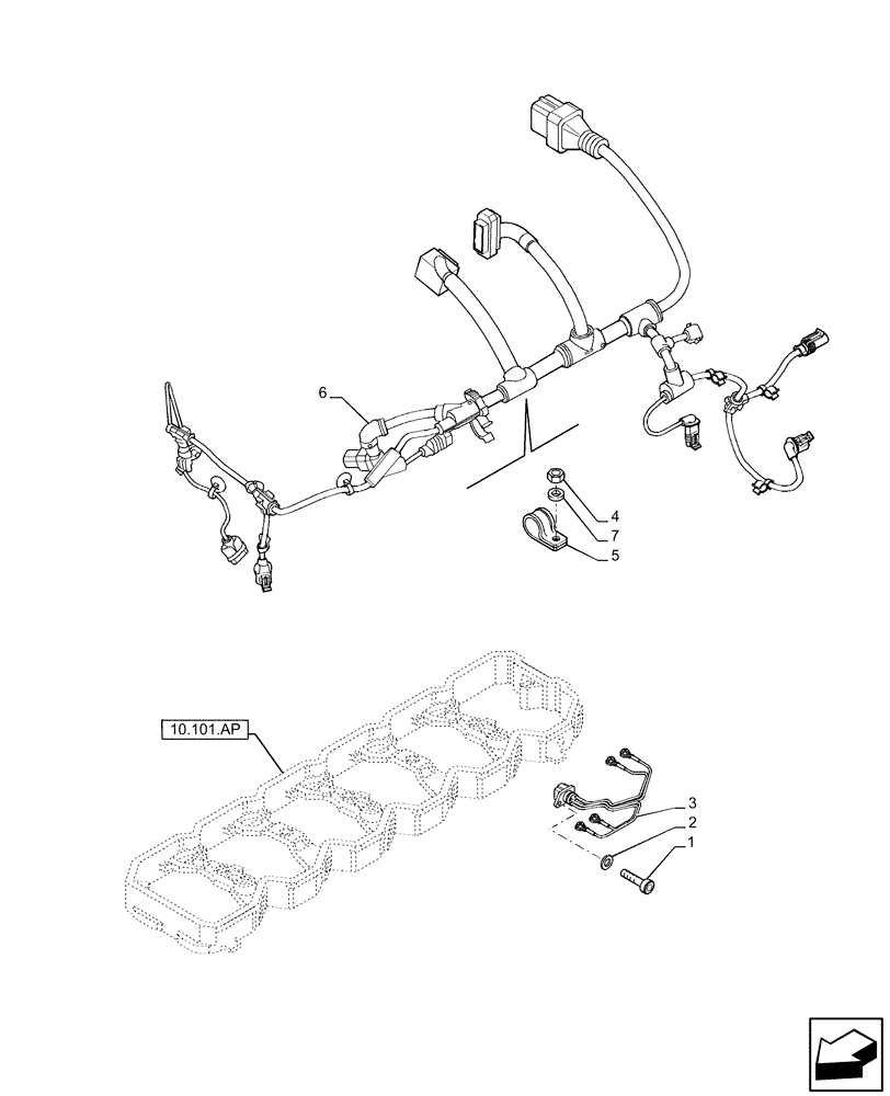 Схема запчастей Case IH F4DE9684L J112 - (55.015.AB) - ELECTRIC CABLES (55) - ELECTRICAL SYSTEMS