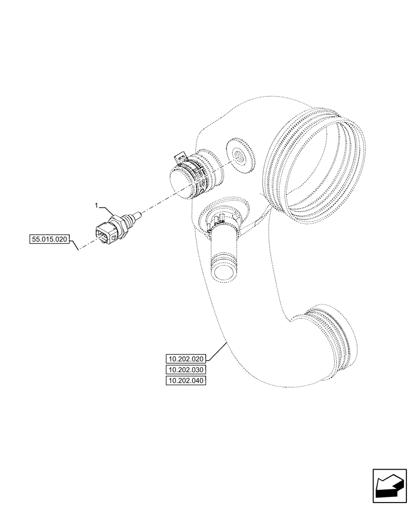 Схема запчастей Case IH FARMALL 120U - (55.014.020) - VAR - 334773, 391263 - AIR FILTER, SENSOR (55) - ELECTRICAL SYSTEMS