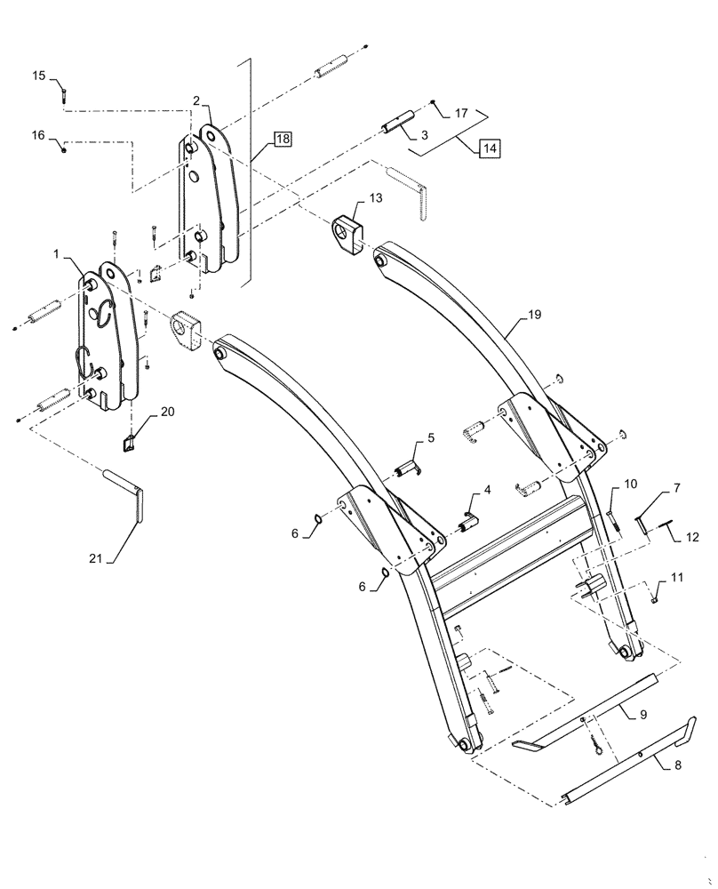 Схема запчастей Case IH L340A - (82.100.010) - LOADER BOOM ARM (82) - FRONT LOADER & BUCKET