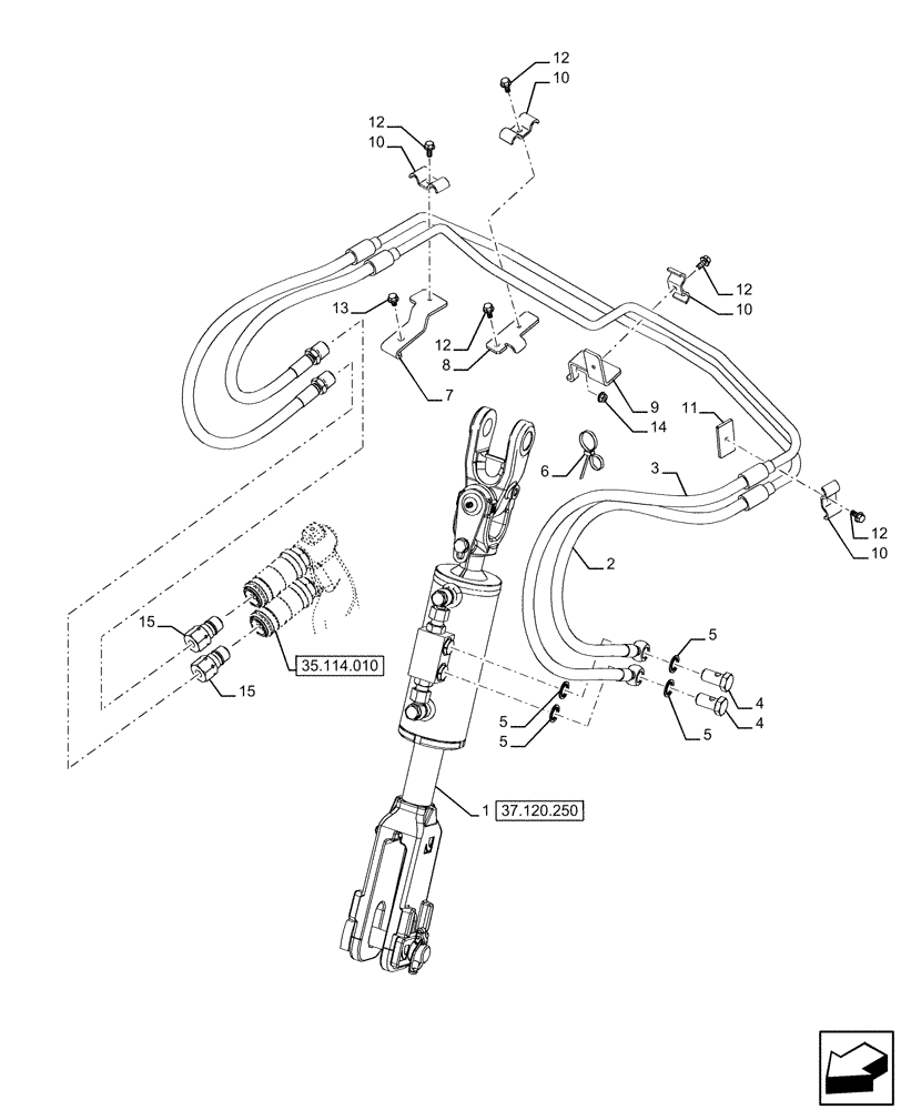 Схема запчастей Case IH FARMALL 110U - (37.120.240) - VAR - 758326 - 3 POINT HITCH, REAR, LIFT ARM, HYDRAULIC (37) - HITCHES, DRAWBARS & IMPLEMENT COUPLINGS